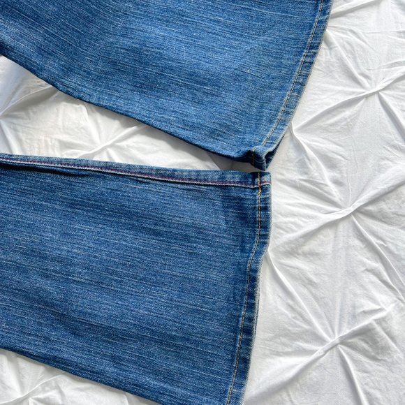 B2 Blue 2 Cult California Bootcut Flare Distressed Jeans Medium Wash y2k vintage - Picture 7 of 7